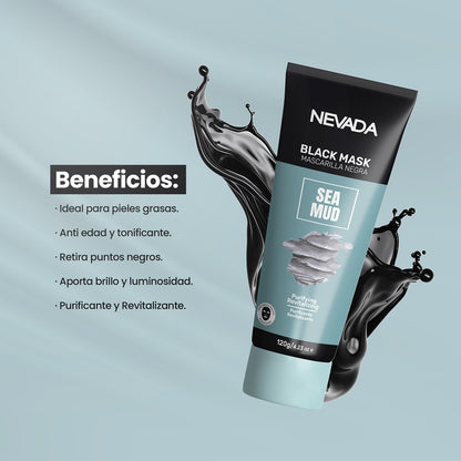 Mascarilla Negra Hidroplástica de Barro Marino 120gr - Nevada