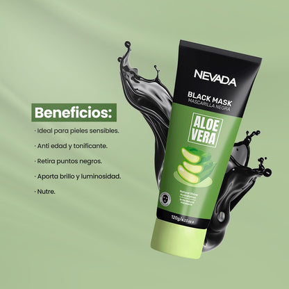 Mascarilla Negra Hidroplástica de Aloe Vera 120gr - Nevada