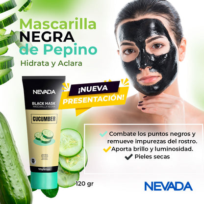 Mascarilla Negra Hidroplástica de Pepino 120gr - Nevada
