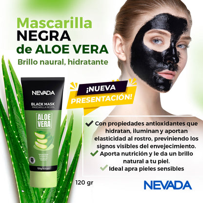 Mascarilla Negra Hidroplástica de Aloe Vera 120gr - Nevada