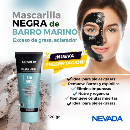 Mascarilla Negra Hidroplástica de Barro Marino 120gr - Nevada
