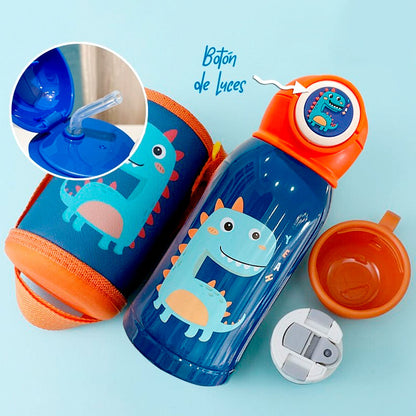 TERMO KAWAI INOXIDABLE 316 de CONEJITA CON LUCES 500 ml