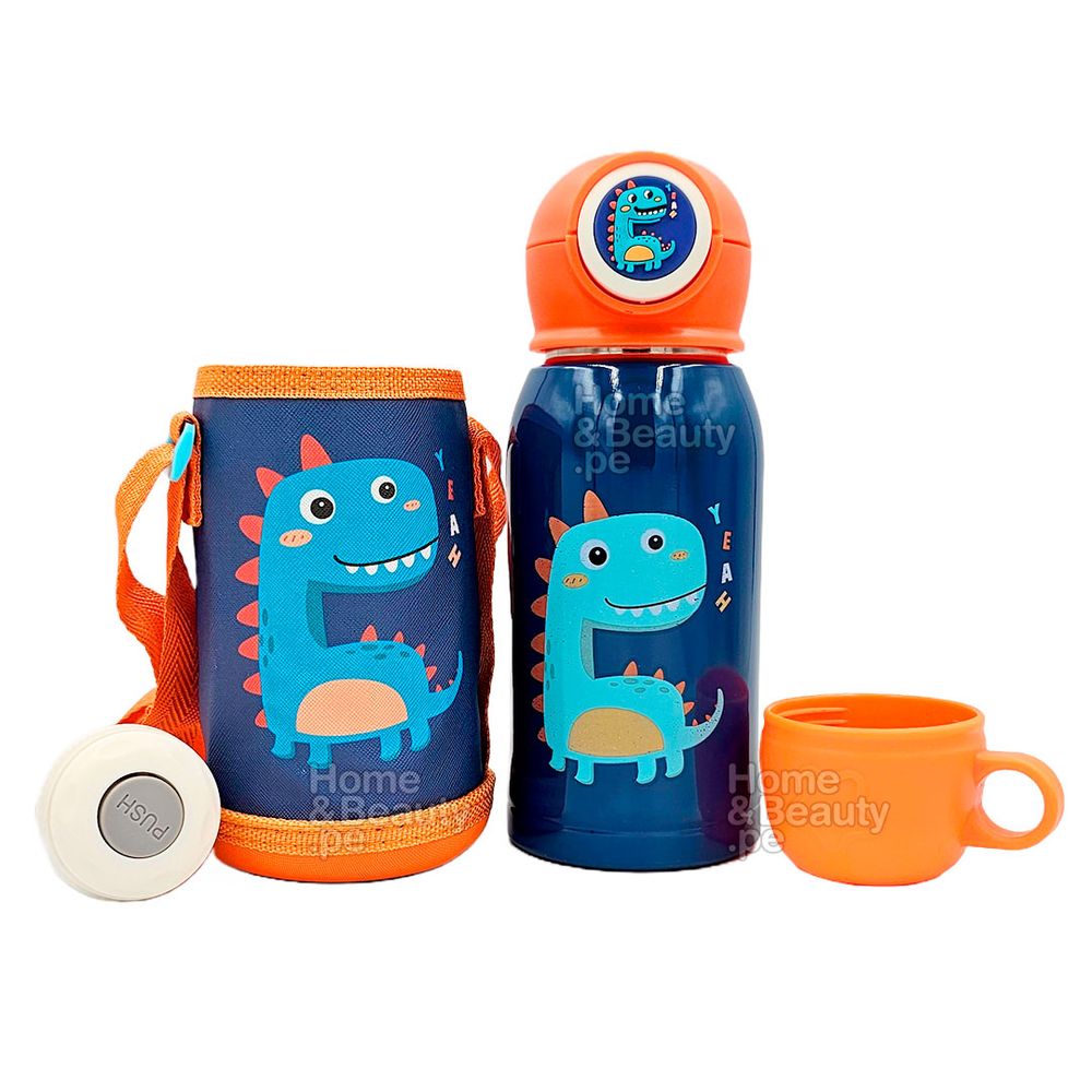 TERMO KAWAI INOXIDABLE 316 de DINOSAURIO CON LUCES 500 ml