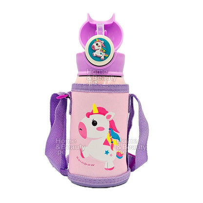 TERMO KAWAI INOXIDABLE 316 de UNICORNIO LILA CON LUCES 500 ml
