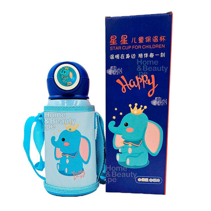 TERMO KAWAI INOXIDABLE 316 de ELEFANTE CELESTE CON LUCES 500 ml